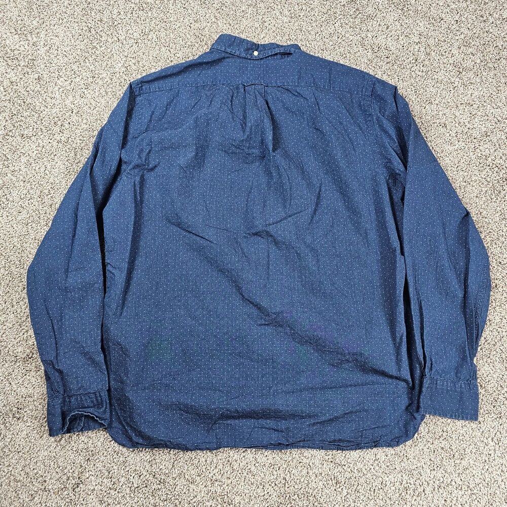 Ralph Lauren Shirt Mens Large Blue Polka Dot Long Sleeve Classic Fit Indigo - Picture 3 of 11